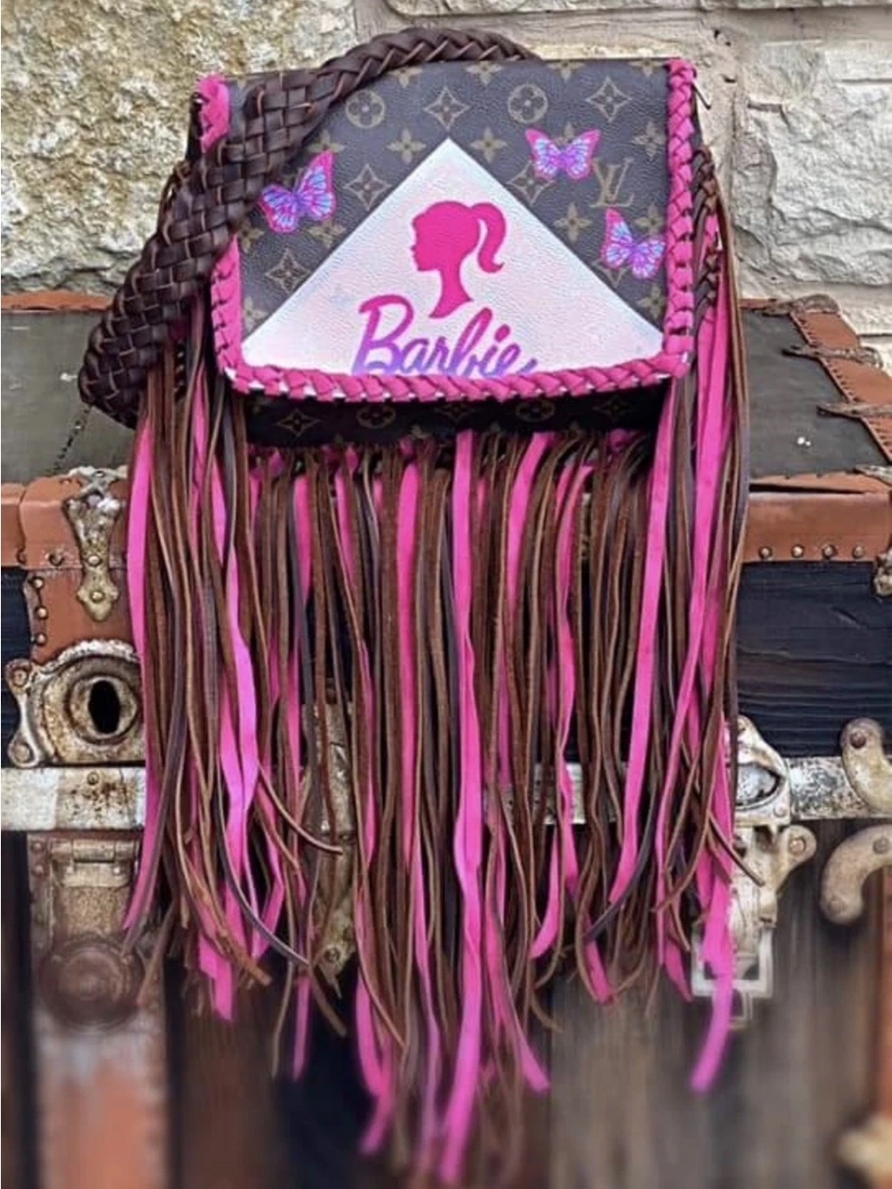 AUTHENTIC LOUIS VUITTON UPCYCLED FRINGE - MUSETTE TANGO BAG